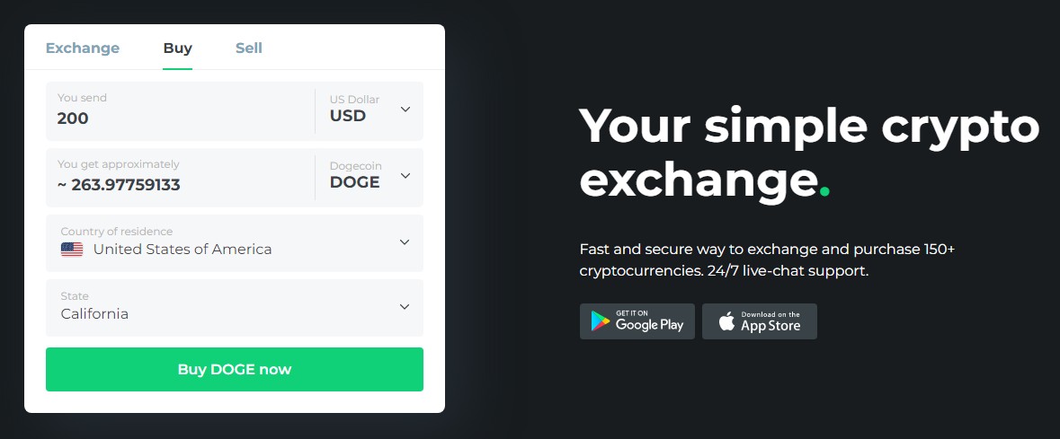 buy doge on changelly